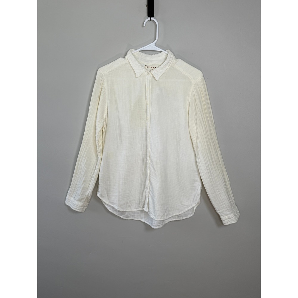 Xirena Beau Button Down Shirt Women S Ivory Coastal Gauze Cotton Soft Minimalist